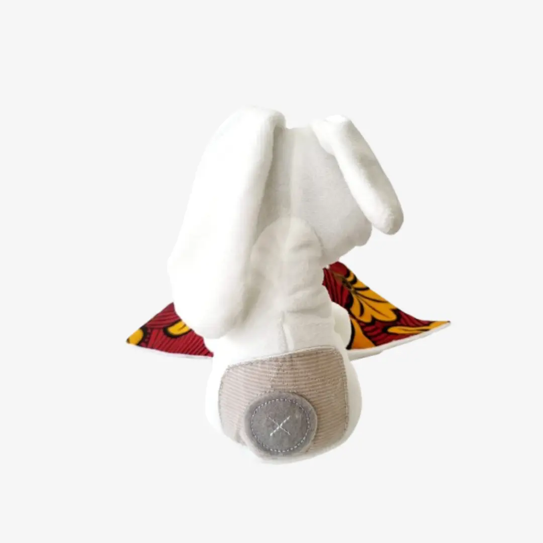 Vue de dos du Bunny Wax SOLELYS – doudou lapin en matière douce. Cette peluche pour bébé allie originalité, douceur et authenticité, idéale pour un cadeau de naissance.