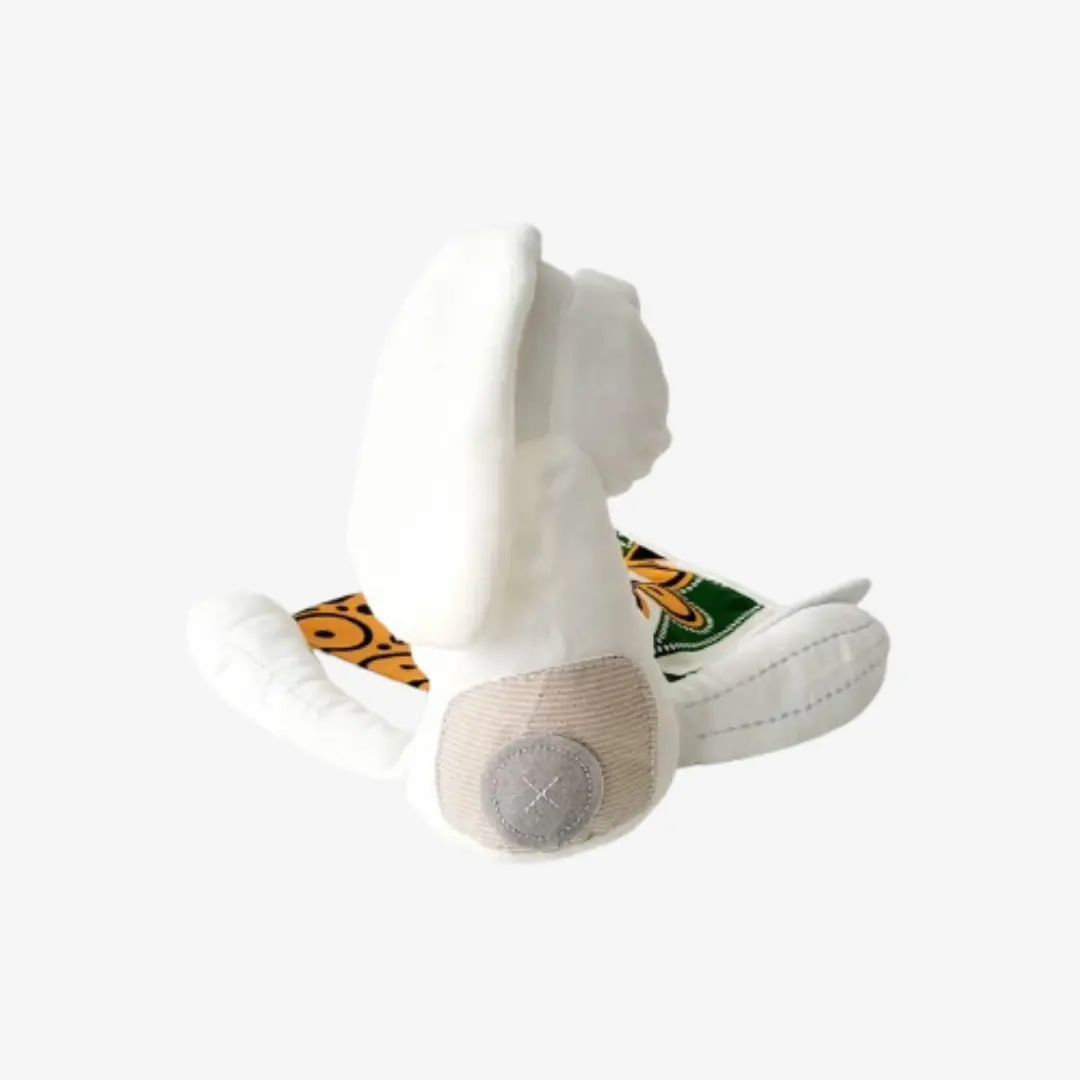 Vue de dos du Bunny Wax ZAYANA– doudou lapin en matière douce. Cette peluche pour bébé allie originalité, douceur et authenticité, idéale pour un cadeau de naissance.