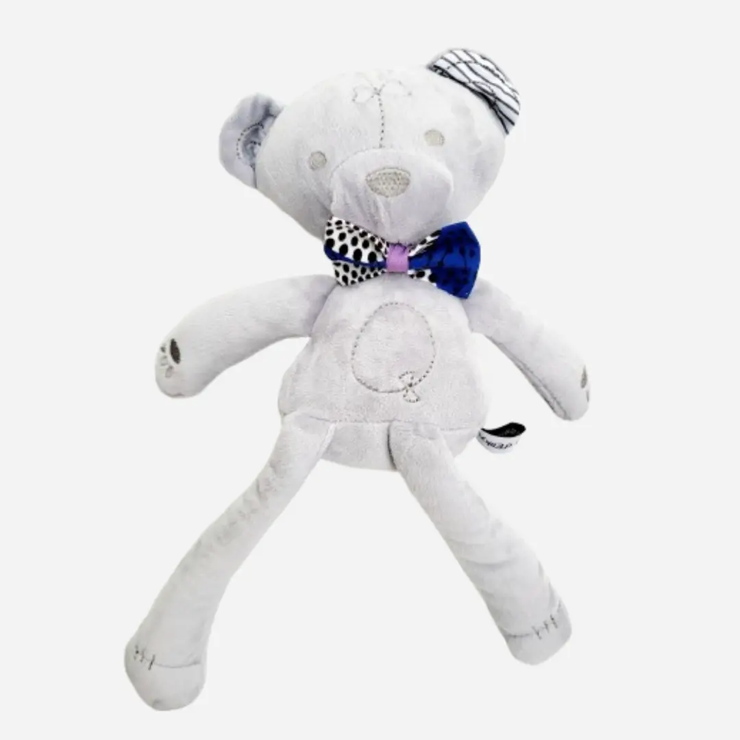 Doudou AZURIO pour beb – jouet d’éveil doux et sécuritaire, fait main avec du tissu africain : Wax - Les Trésors d’Elikya